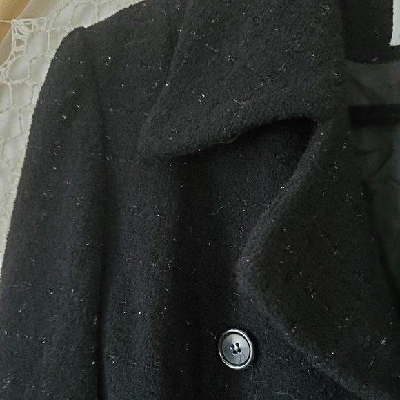 Vintage 80s Mondi Wool Blend Metallic Sparkle Double Breasted Cropped Blazer - Picture 5 of 7